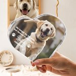 Personalisierte Herz-Foto-Acryl-Plakette mit Namen Haustier Verlust Memorial Sympathie Geschenk für Tierliebhaber