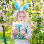 Personalisierte niedliche Fantasie Einhorn Dinosaurier Leinwand Osterkorb mit Initialen und Namen Party Gunst Eier jagen Ostern Geschenk für Kinder