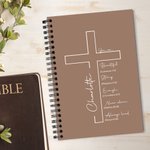 Personalisierte Kreuz Bibel Vers A5 Spiral Notebook mit Namen und 120 Seiten Papier Geburtstag religiöse Taufe Geschenk für Familie Freunde Christen