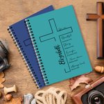 Personalisierte Kreuz Bibel Vers A5 Spiral Notebook mit Namen und 120 Seiten Papier Geburtstag religiöse Taufe Geschenk für Familie Freunde Christen
