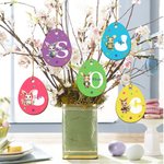 Personalisierte niedliche Hase anfängliche Osterei Form Holz Tag mit Namen Ostern Party Geschenk für Jungen Mädchen