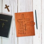 Personalizada Cruz Versículo de la Biblia Portátil A5 Cubierta de cuero cuaderno con bolsillo Cumpleaños Religioso Bautizo Regalo para la Familia Amigos Cristianos