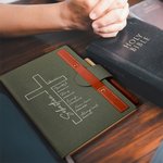 Personalised Cross Name Bible Verse A5 Lined Notebook with Pen Loop Church Study Birthday Religious Gift for Family Friends Christian