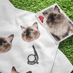 Gepersonaliseerde Golf 1-3 Portret Foto's Wafelhanddoek met Naam en Ophang Clip Verjaardag Vaderdag Golf Accessoires Cadeau voor Golfliefhebber