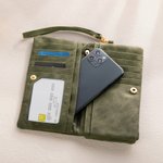 Personalizada Cruz Versículo de la Biblia Pulsera Tríptico de cuero billetera con nombre y ranuras para tarjetas Cumpleaños Bautizo Regalo para Cristianos Mujeres