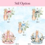 Personalisierter Blumen Kreuz Peter Hase Korb mit Ohren und Namen Eimertasche Ostern Party Eiersuche Geburtstag Geschenk für Jungen Mädchen