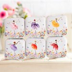 Personifierad balettflicka Födelseblomma Fjäril PU läder smyckeskrin med namn Bärbar resepresent Födelsedagspresent för Ballerina Balettälskare