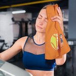 Personalized Cartoon Character Super Absorbent Waffle Sports Towel with Name and Hanging Clip Birthday Team Gift for Ball Sports Lover Player