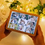 Cadre photo LED avec nom et texte Cadeau d'anniversaire pour les couples et la famille