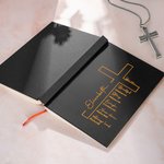 Personalised Bible Verse Cross A5 Notebook with Name and 200 Lined Pages Baptism Graduation Birthday Gift for Christian Office Worker
