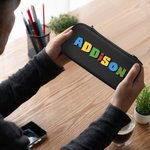 Personalisierte Retro Regenbögen Name Spiel Konsole Schutzhülle kompatibel mit Switch Gaming Zubehör Geburtstagsgeschenk für Spielliebhaber