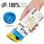 Personalizado lindo elefante Luna 12 oz niño aislado Nombre Botella de agua con asa y pajita de silicona Cumpleaños Volver a la escuela Regalo para Niño Niña