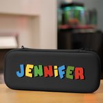 Personalisierte Retro Regenbögen Name Spiel Konsole Schutzhülle kompatibel mit Switch Gaming Zubehör Geburtstagsgeschenk für Spielliebhaber