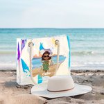 Personalisierte Cartoon Mädchen Neon Laser Tragetasche im Sommer Strandstil mit Namen Sommer Urlaub Geburtstag Geschenk für Damen Mädchen