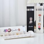 Personalised Cartoon Character Birth Flower Push-pull Food-grade Weekly Pill Organizer Box with Name Get Well Soon Birthday Gift for Family Friends