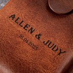 Portefeuille en Cuir PU Personnalisé avec 2 Textes Gravés Accessoire de Compartiments Multiples Cadeau Anniversaire Fête des Pères pour Hommes