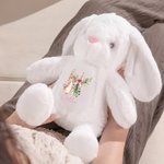Personalized Cross Easter Bunny Plush Stuffed Toy with Name Easter Birthday Gift for Kids