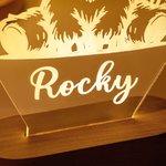 Personalized Highland Cow LED Night Light with Name and Wooden Base Home Decor Children's Day Birthday Gift for Kids Highland Cow Lover