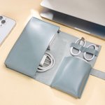 Personalized Birth Flower Cable Charger Leather Storage Bag with Name and Compartments Digital Accessories Birthday Travel Gift for Women Travelers