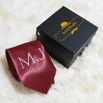 Personalized Multicolor Monogram Tie with Initial and Name Anniversary Wedding Father's Day Gift for Man