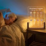 Personalized 1-12 Birth Flower Acrylic LED Night Light with Wooden Base Home Decor Mother's Day Birthday Gift for Grandma Mom