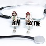 Badge personnalisé en acrylique avec nom et titre de poste Cadeau d'appréciation de la semaine de l'infirmière pour médecin, infirmière et personnel médical