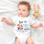 Personalizado Fantasía Unicornio Elefante Jirafa Animal 100% Algodón Camiseta Bebé Body con Nombre Nuestro 1er Día de la Madre Cumpleaños Regalo para Bebé Mamá