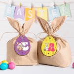 Personalisierte niedliche Hase anfängliche Osterei Form Holz Tag mit Namen Ostern Party Geschenk für Jungen Mädchen