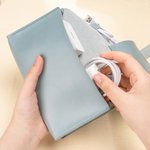 Personalized Birth Flower Cable Charger Leather Storage Bag with Name and Compartments Digital Accessories Birthday Travel Gift for Women Travelers