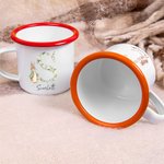 Personalized Cute Easter Peter Rabbit Floral Initial 11 oz Enamel Mug with Name Easter Birthday Gift for Kids