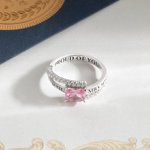 Personalised Square Birthstone Ring with Zircon Engraved Text and Year Graduation Gift for Class of 2025 Graduates