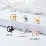 Boucles d'oreilles personnalisées Nom unique Logo Design Bijoux minimalistes Anniversaire Saint-Valentin Cadeau pour la famille Ami(e)