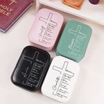 Boîte à bijoux de voyage en cuir avec miroir de maquillage LED ajustable Cadeau d'anniversaire et de mariage pour femmes chrétiennes