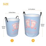 Personalized Baby Footprint Waterproof Laundry Storage Basket with Name and Birth Information Baby Shower Housewarming Gift for Kids Family