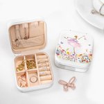 Personifierad balettflicka Födelseblomma Fjäril PU läder smyckeskrin med namn Bärbar resepresent Födelsedagspresent för Ballerina Balettälskare