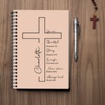 Personalisierte Kreuz Bibel Vers A5 Spiral Notebook mit Namen und 120 Seiten Papier Geburtstag religiöse Taufe Geschenk für Familie Freunde Christen