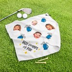 Gepersonaliseerde Golf 1-3 Portret Foto's Wafelhanddoek met Naam en Ophang Clip Verjaardag Vaderdag Golf Accessoires Cadeau voor Golfliefhebber