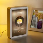 Cadre photo LED personnalisé avec nom, date et texte Décoration de bureau Anniversaire Cadeau d'anniversaire pour couple Famille