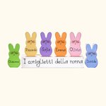Set di blocchi di legno personalizzati da 1 a 15 coniglietti colorati con nome decorazione per la casa regalo di Pasqua per famiglia