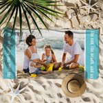 Personalized Multicolor Photo Quick Dry Oversized Beach Towel with Text Summer Vacation Travel Essential Beach Party Gift for Family Kids