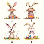 Personalized Quirky Easter Bunny Large Capacity Drawstring Canvas Treat Bag with Name Easter Egg Hunt Holiday Party Favors Gift for Kids Family