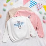 Personalized Cute Peter Rabbit Easter Bunny Embroidered Knitted Sweater with Name Birthday Easter Gift for Boys Girls