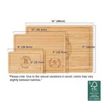 Personalized Wreath Initial Engraved Name Year FSC Bamboo Cutting Board with Juice Groove Housewarming Wedding Gift for Family