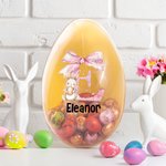 Personalized Cute Bunny Bow Initial Fillable Jumbo Easter Egg with Name Party Favor Egg Hunting Easter Hamper Gift for Boys Girls