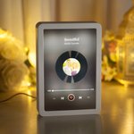 Cadre photo LED personnalisé avec nom, date et texte Décoration de bureau Anniversaire Cadeau d'anniversaire pour couple Famille