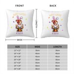 Personalized 3D Cartoon Flower Pot Boy Girl Soft Throw Pillow Cover with Name Easter Family Party Home Decor Gift for Kids