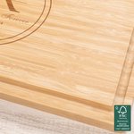 Personalized Wreath Initial Engraved Name Year FSC Bamboo Cutting Board with Juice Groove Housewarming Wedding Gift for Family