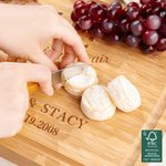 Personalized Dandelion Love Is In the Air FSC Bamboo Charcuterie Cutting Board with Name and Juice Groove Housewarming Wedding Gift for Couple Friend