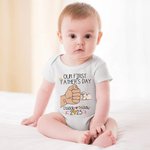 Personalized Fist Bump Father and Baby Tees Best Dad 100% Cotton T-shirt Our First Father’s Day Gift for New Dad
