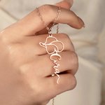 Personalized Cowgirl with Hat Outline Design Name Necklace Anniversary Birthday Gift for Women Equestrian Enthusiasts